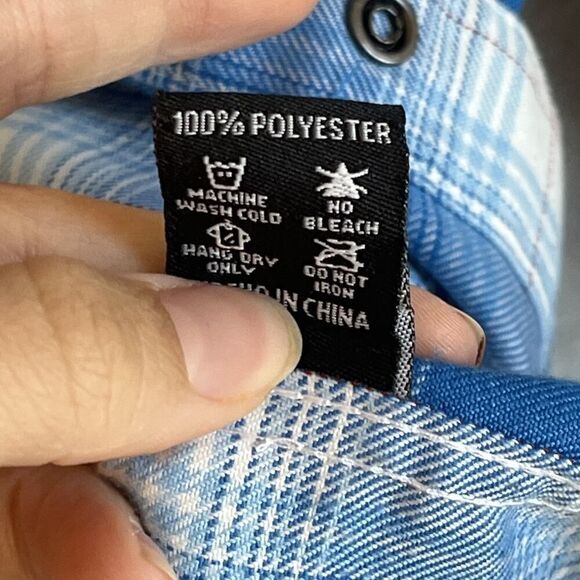 Dixxon Flannel Shirt Men's Extra Small Blue Plaid Dave Winfield Pearl Snap Jays - Picture 5 of 9